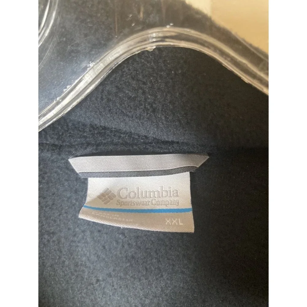 Columbia Fleece Jacket Zip Up Black Gray Mens Size XXL - Picture 3 of 5